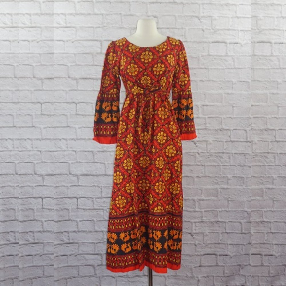 Vintage 60s Cotton Maxi Dress